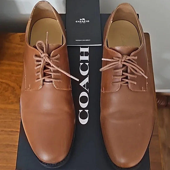 Coach Men\'s Tan Leather Derbys COACH® Outlet | Davi Derby main image 4